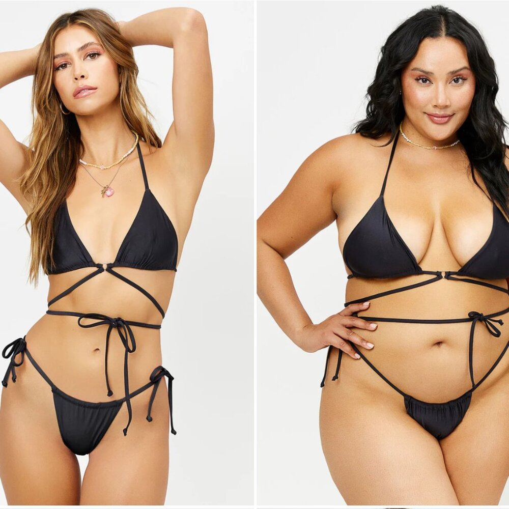 ALO YOGA X Frankies Black Bikini Tatum Top and Tia Bottom